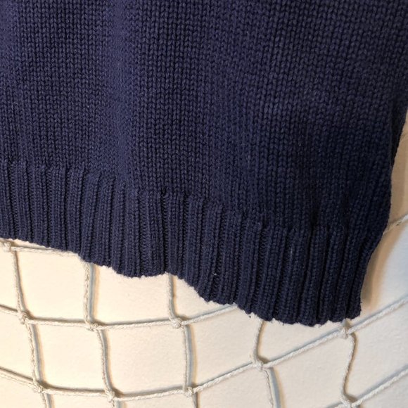 Vintage NORTON Studio Knit Cotton Sleeveless Sweater Red White & Blue XL - Picture 3 of 9